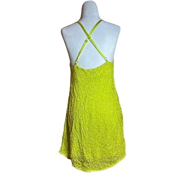 Show Me Your Mumu Suzanna Slip Dress in Lime Sequins Small Womens Cocktail - Picture 6 of 16